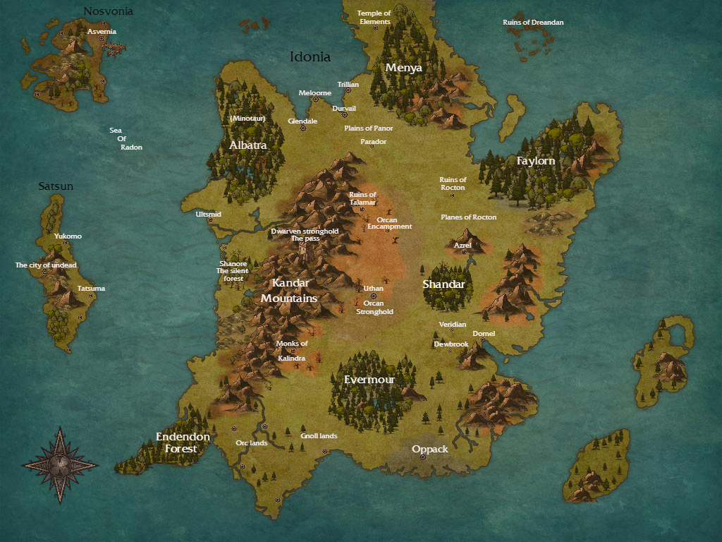 Map of the Bloodmoure World